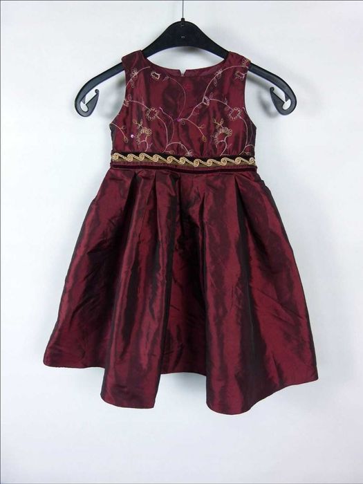 St. Bernard sukienka bordo tafta 3 - 4 lata 104 cm