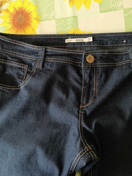 р 16-18 / 50-52-54 сині джинси штани великі стрейчові 78% бавовна DP