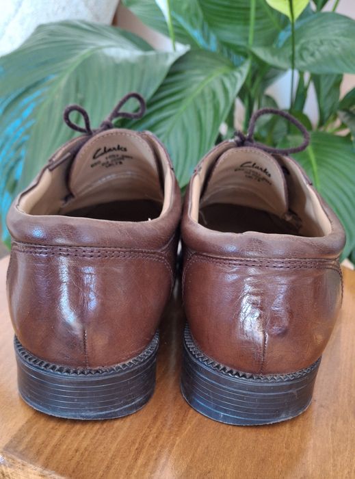 Pantofle męskie skóra brąz Clarks Eu 41,5 uk 7,5