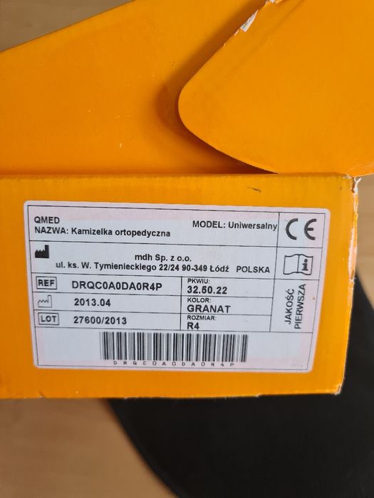 Kamizelka ortopedyczna. Orteza.