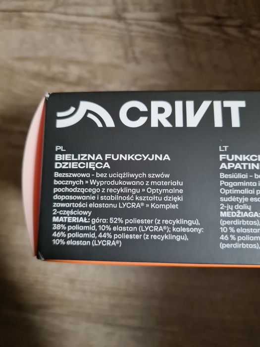 Nowa bielizna termiczna funkcyjna rozm  164 12 - 14 lat Crivit