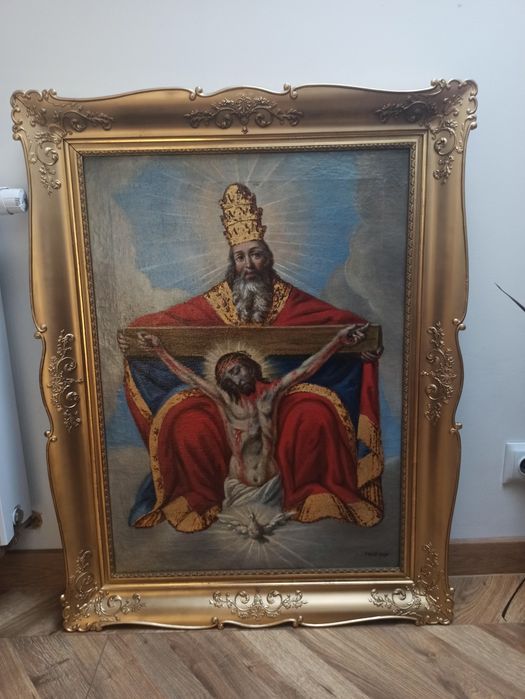 Obraz Trójcy Świętej 1859r olej na płótnie