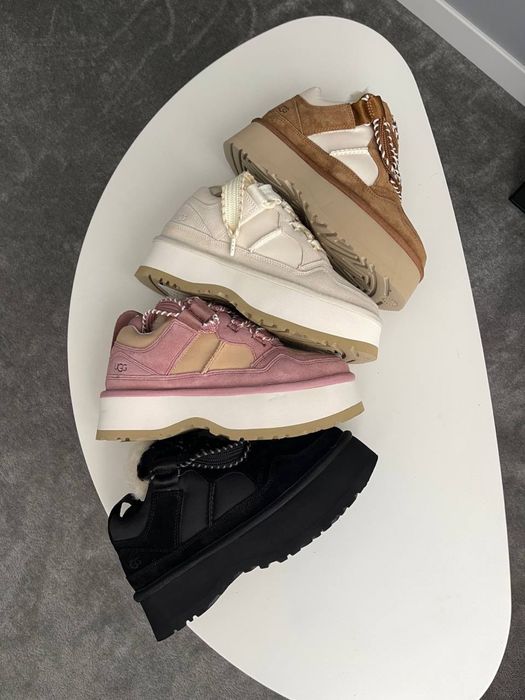 36-41 р угги кросівки з хутром UGG Astromel beige black pink