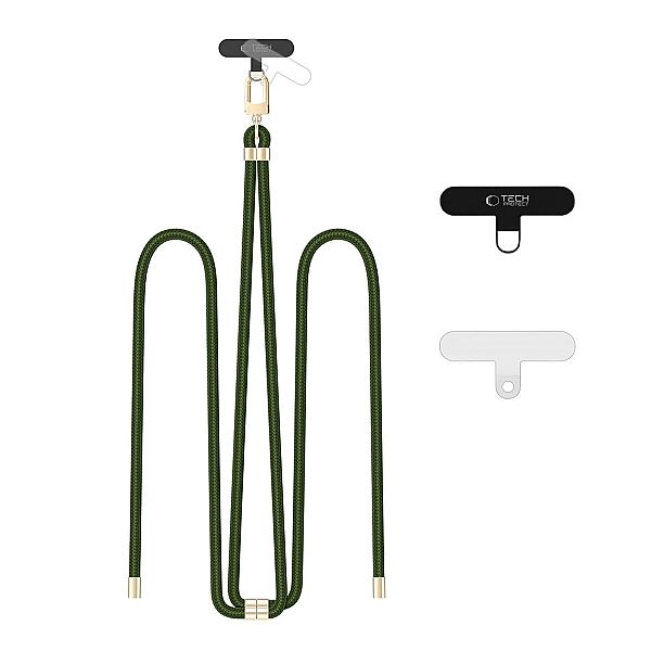 Tech-Protect C7S Rope Crossbody Strap Hunter Green/Gold
