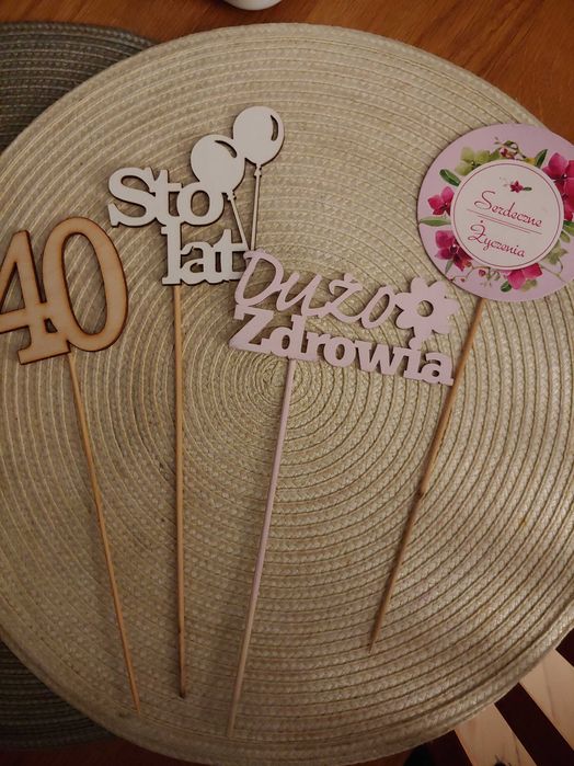 Toppery do bukietów urodziny ozdoby urodzinowe