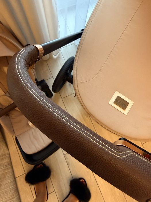 Коляска візочок cybex priam 4.0 rose gold cozy beige