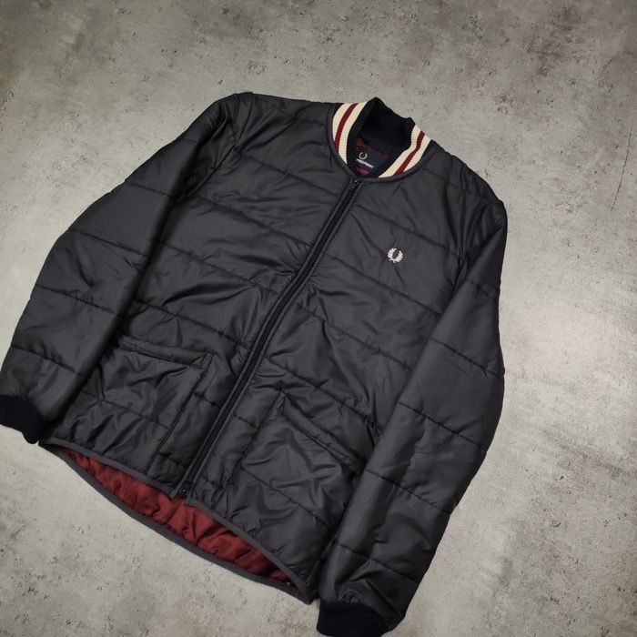 MĘSKA Kurtka PREMIUM Ocieplona Elegancka Bomber Fred Perry Logo Haft