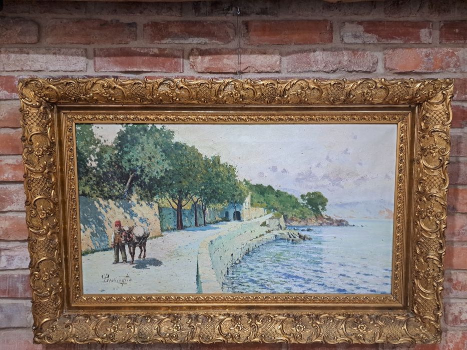 Cesar Bentivoglio(1868–1952)– duży obraz olejny na płótnie, pejzaż, z