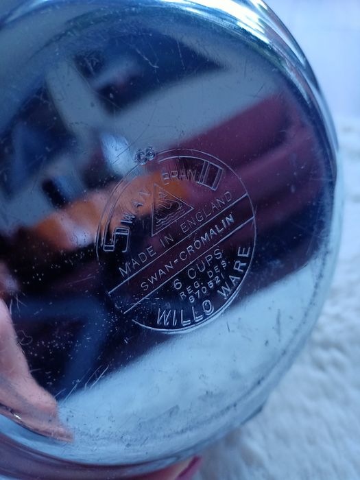 Czajnik Swan Cromalin Willo Ware zestaw kawowy mlecznik dzbanek vintag