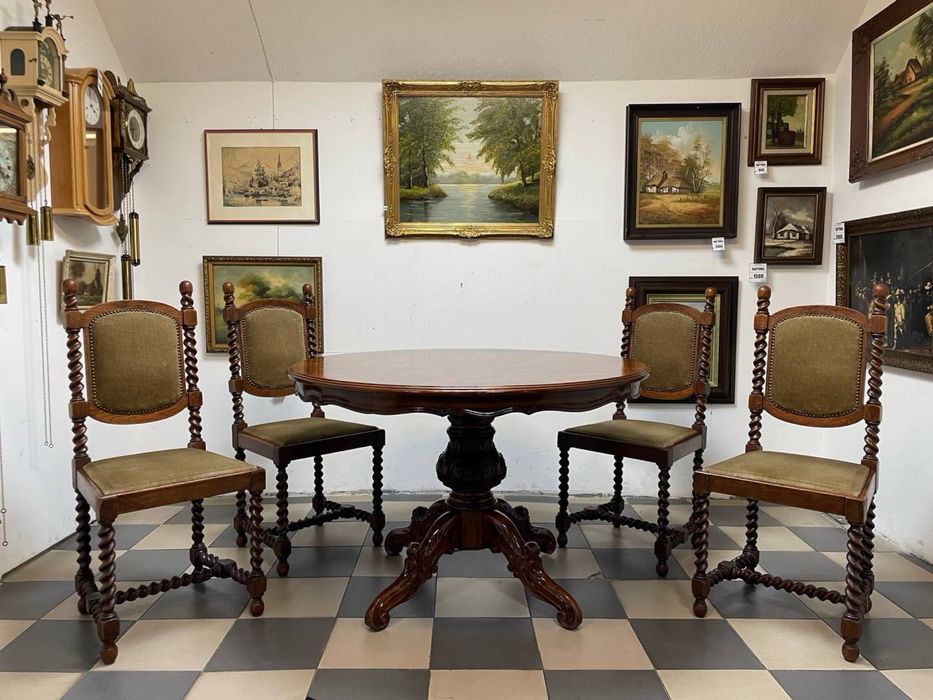 Стіл круглий бароко стільці дерево стол стулья 2825 2826