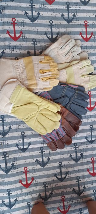 Rękawice robocze skórzane, mocne, komplet 6 par