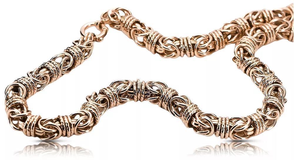 Łańcuszek Królewski z różowego czerwonego złota 14k cc009r 10mm Kt