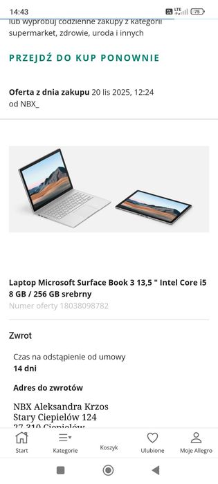 Laptop dotykowy