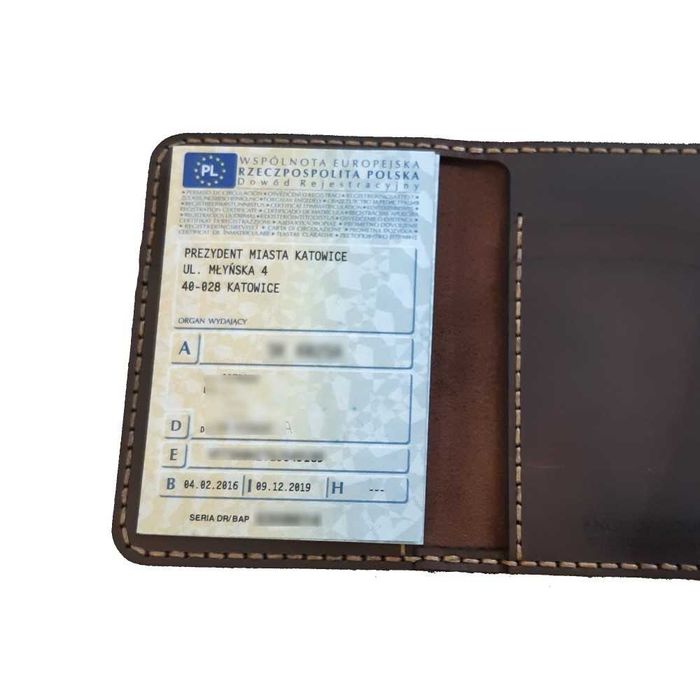 Etui portfel na banknoty karty dowód rejestracyjny