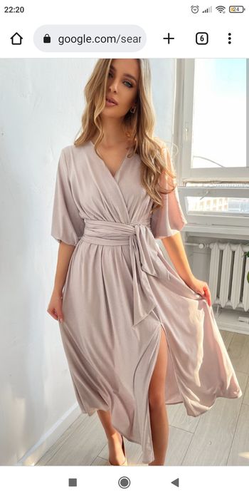 Cielista rozkloszowana sukienka z brokatem, XS-M