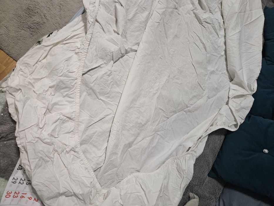 Prześcieradło białe z gumką bawełniane ikea