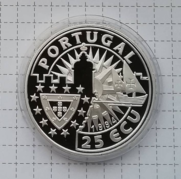 Португалія 25 екю 1994р. Король Португалії - Мануель l. СРІБЛО. ПРУФ.