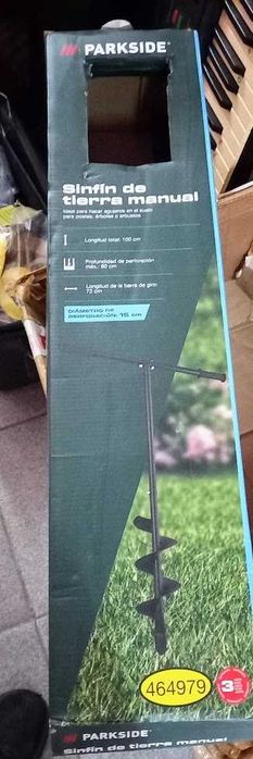 Perfurador / Broca de Solo Manual Parkside 15cm – Como Novo / Embalado