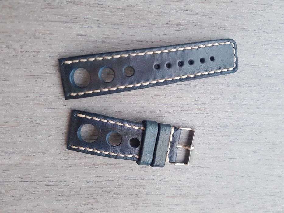 Skórzany pasek typu rally postarzany