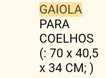 Gaiola para  coelho/porquinho india