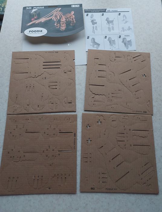 картонний пазл для дітей собака/пудель картонна модель пазлы