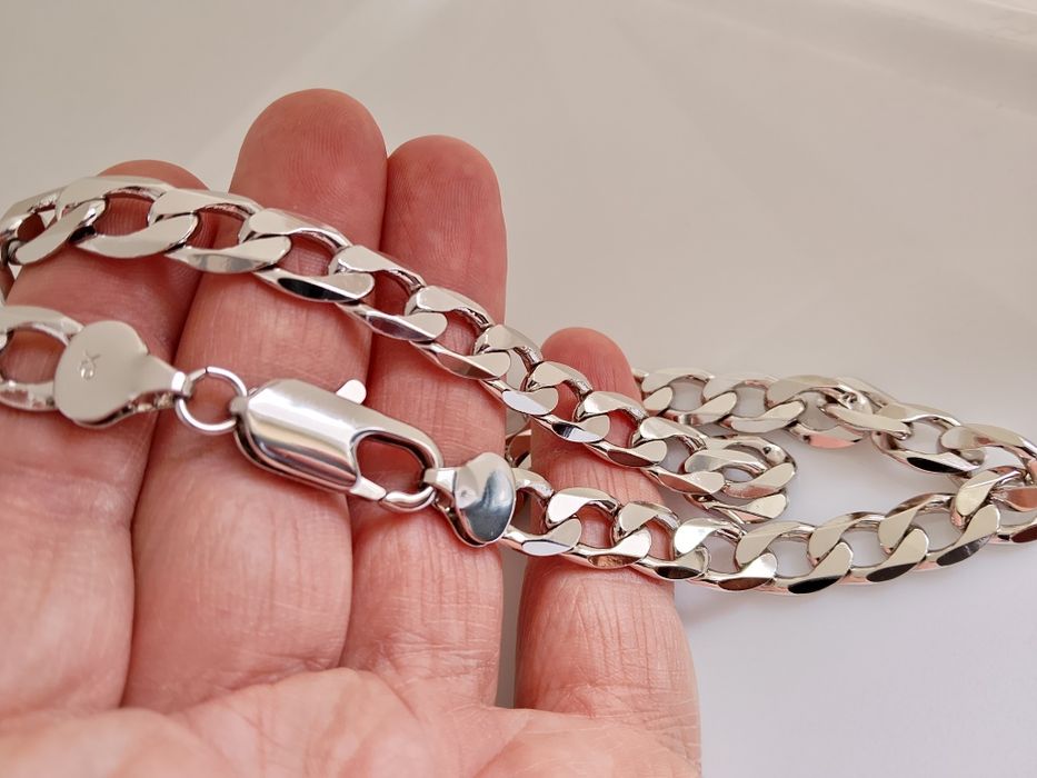 Srebrny Łańcuszek Pancerka 55cm 10,5mm Silver Plated 925