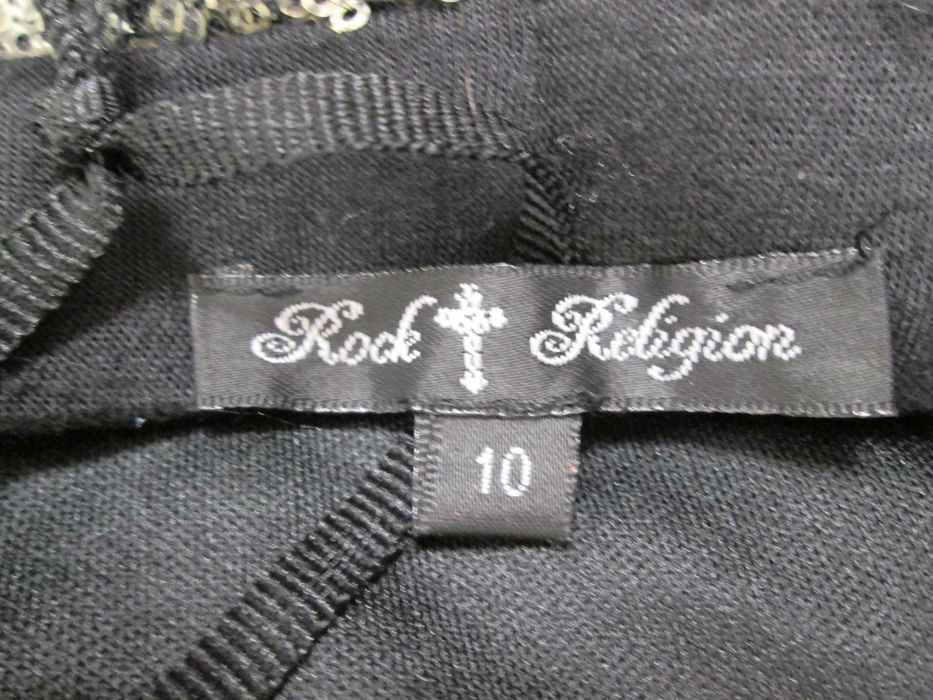 Rock religion długa cekiny spódnica błyszcząca złota M L 38 40