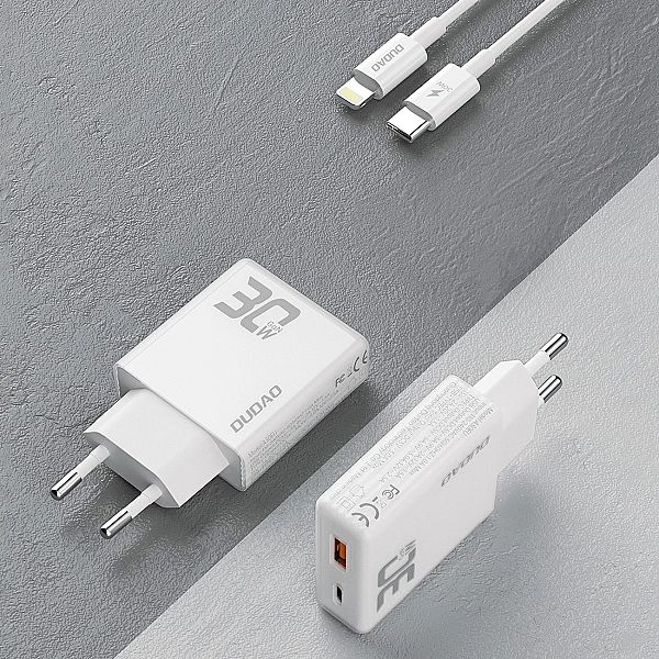 Ładowarka sieciowa GaN Dudao A30EUL 30W USB-A / USB-C + kabel USB-C -