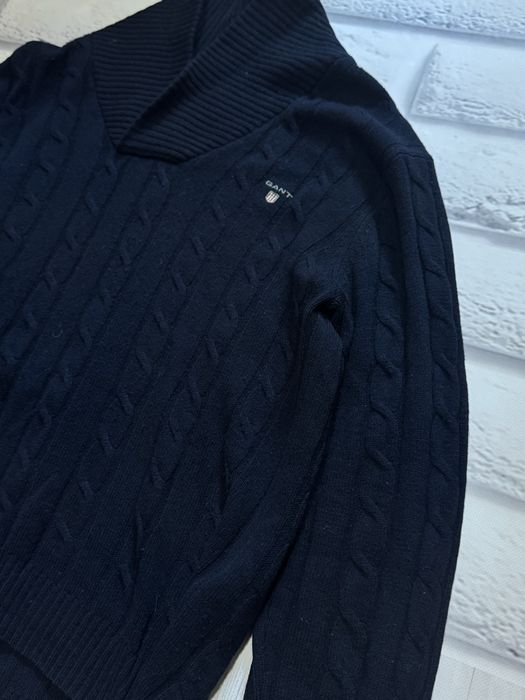 Светр GANT чорний з коміром-стійкою, розмір XL