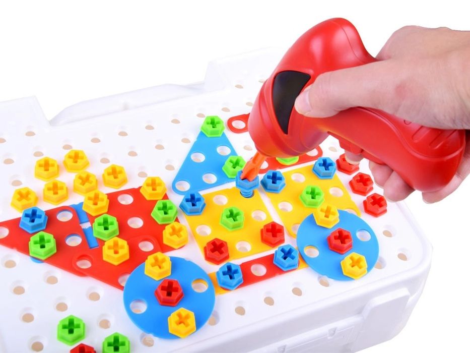 Klocki konstrukcyjne + wkrętarka 268ele Za3546