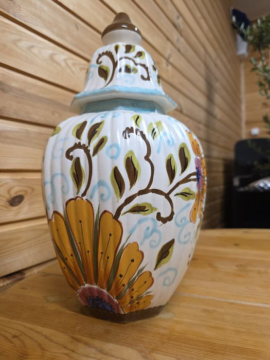 Ręcznie malowana waza wazon Gouda Holland #2407 Stylowy Węgrów