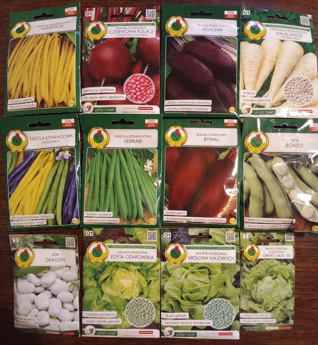Nasiona mix, fasola, burak, bób, pietruszka, sałata