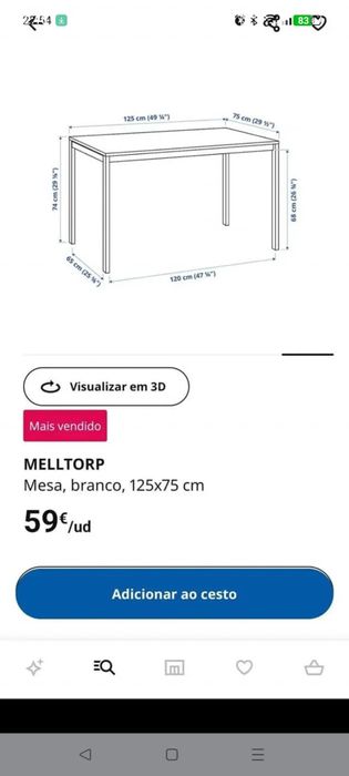 Conjunto mesa, 4 cadeiras e almofadas de assento