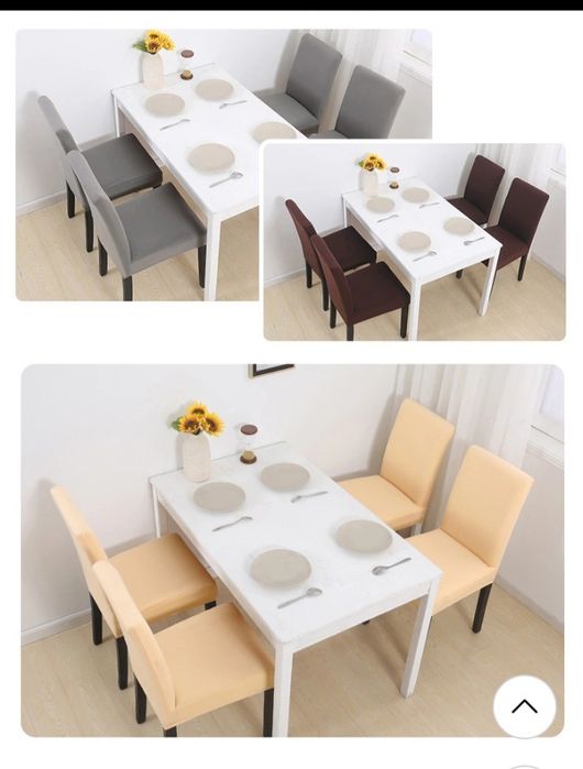 4 Capas para cadeira NOVAS cinza  lincra 4 unidades