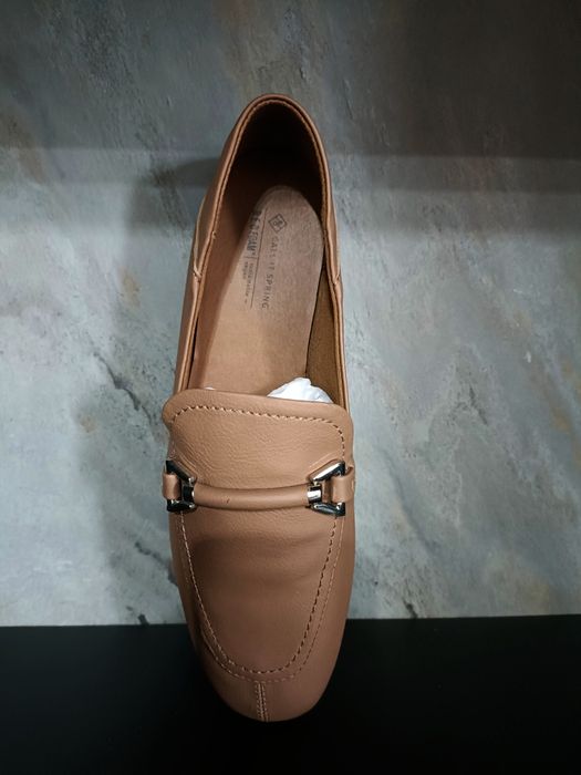 Nowe Mokasyny Zalando 38 carmelowe brazowe skora zara