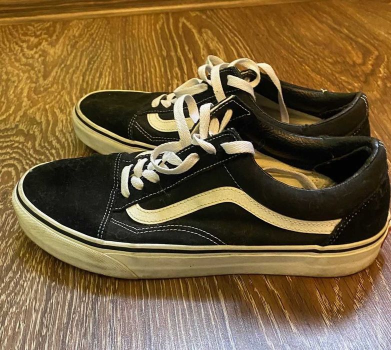 Кеди Vans Old Skool оригінал 43 розмір (28 см) Чорні Позняки Самовивіз