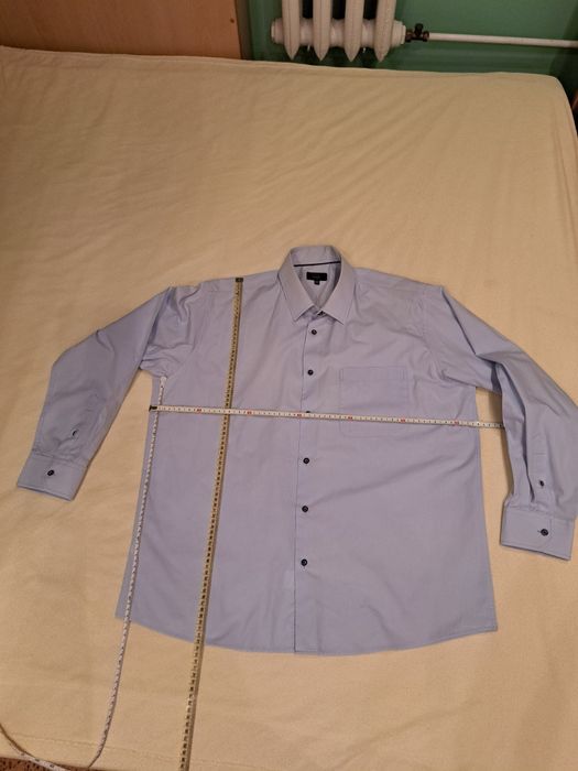 Elegancka błękitna koszula męska do garnituru 170-176 (44) długi rękaw