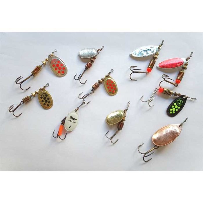 Obrotówki Mepps 10 sztuk. Na okonia i szczupaka. Rozmiar 2,3,4.