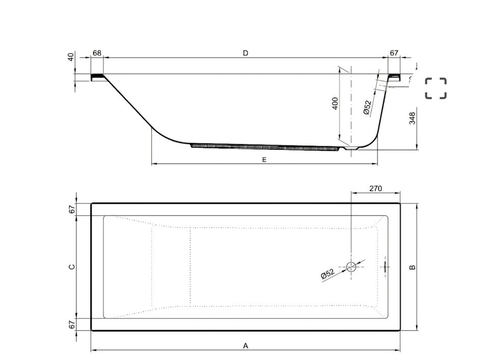 Banheira hidromassagem Cubic 170x70