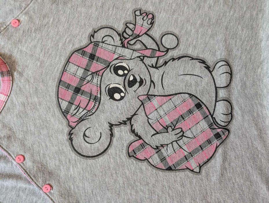 Szara koszula nocna z różowym misiem rozm. L/XL