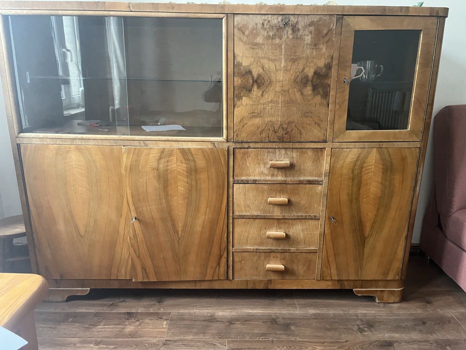 Kredens vintage lata 50-te, rzemieslnicz robota, do renowacji