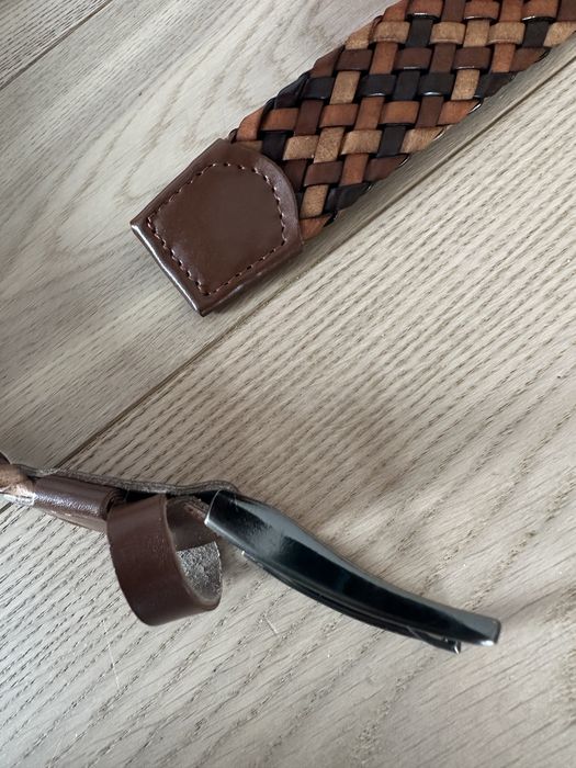 Pasek pleciony skórzany