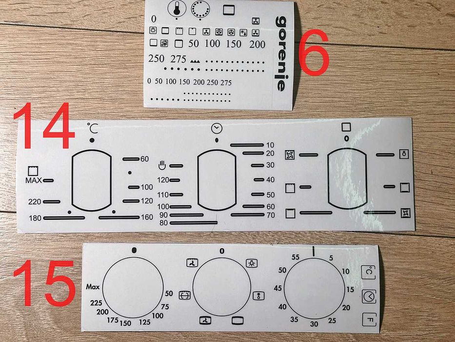 Наклейка для духовки, символы духового шкафа Candy или Gorenje