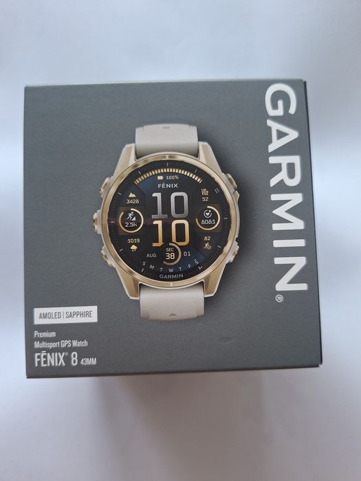 Garmin Fenix 8 AMOLED 43mm Sapphire, Soft Gold