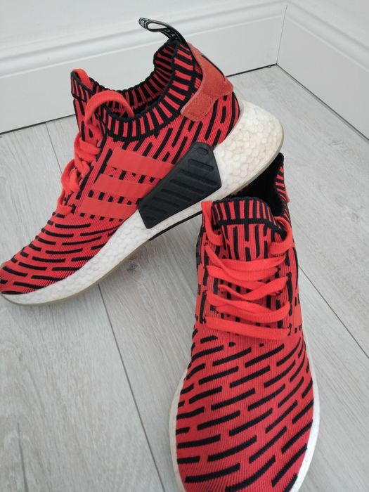 Adidas NMD_R2 Primeknit Core Red Sneakersy buty codzienne wiosenne
