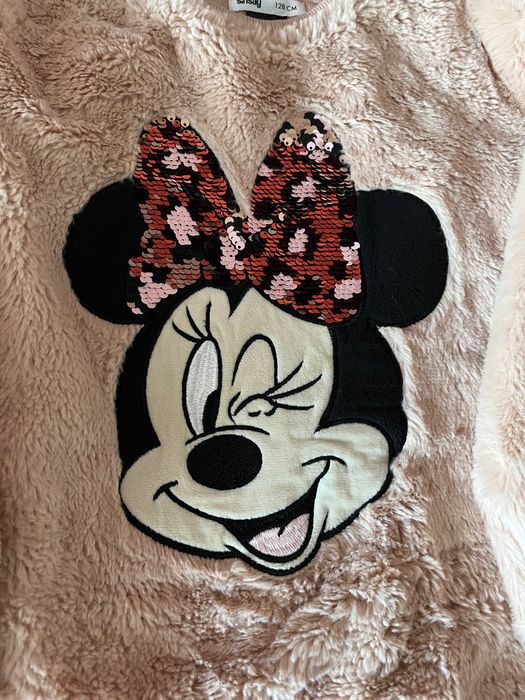 Bluza misiowata pudrowy róż Minnie dla dziewczynki, roz 128, Sinsay