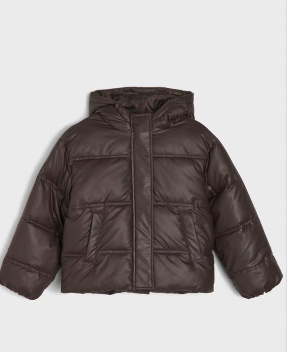 Шоколадна нова куртка puffer на дівчинку 134-140