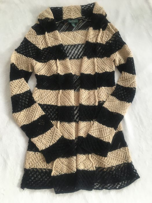 sweter pleciony narzuta kardigan Ralph Lauren S