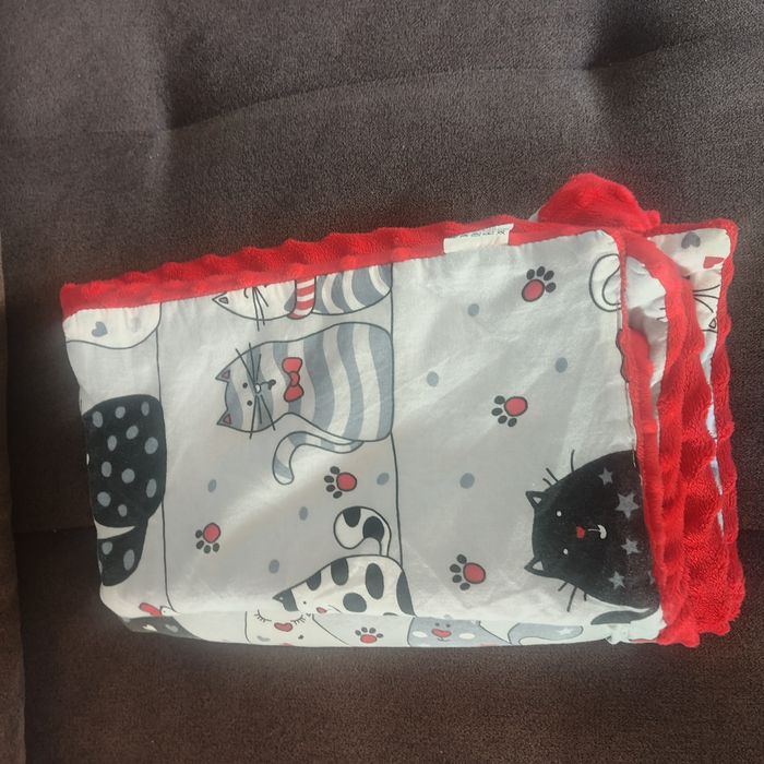 kocyk minky z poduszeczką dla niemowlaczka