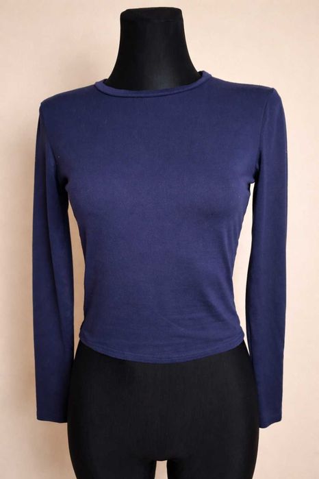 Granatowy longsleeve basic (452)